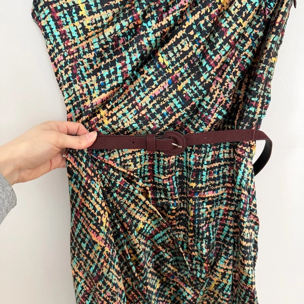 Byron Lars Beauty Mark Draped Shoulder Tweed-Inspired Silk Blend Dress – Size 4